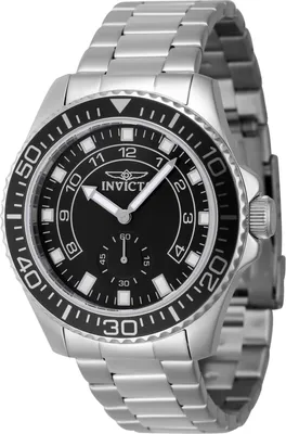 Produktbild von Invicta Pro Diver 47125 Herrenuhr - Quarzwerk - Edelstahl mit schwarzem Zifferblatt - 44 mm