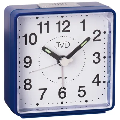 Produktbild von JVD SRP26.4 Wecker Quarz analog eckig blau leise ohne Ticken mit Licht Snooze