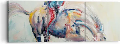 Produktbild von Bild auf Leinwand - Leinwandbild - Pferd Abstraktion - 90x30cm - Wand Bild - Wanddeko - Wandbilder - Leinwanddruck - Bilder - Kunstdruck - Wanddekoration - Leinwand bilder - Wandkunst - CA90x30-3446