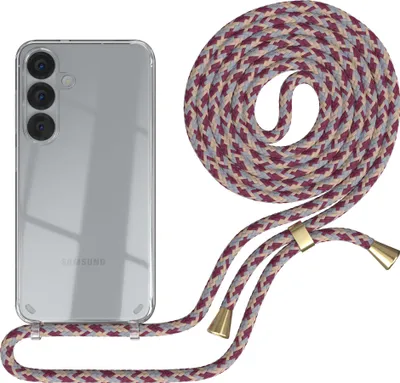 Produktbild von EAZY CASE Handykette mit Hülle für Samsung Galaxy S25 Backcover Handykette, zum Umhängen in Rot