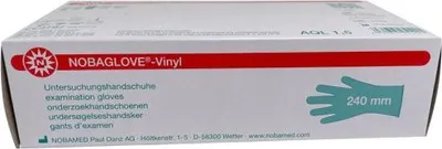 Obrázok produktu pre NOBAGLOVE®-VINYL jednorazové rukavice, vinylové rukavice, bez púdru, 100 kusov, veľkosť S