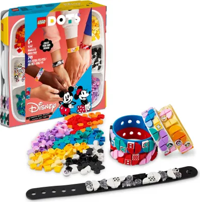 Produktbild von LEGO DOTS 41947 Disney Mickys Armband-Kreativset, 5-in-1 Bastelset