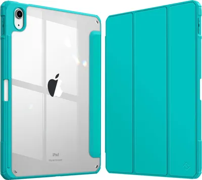 Produktbild von Fintie Hybrid Hülle für iPad (A16) 11 Generation 11 Zoll 2025, iPad 10 Generation 10.9 Zoll 2022 mit Stifthalter - Stoßfeste Schutzhülle mit transparenter Hartschale auf der Rückseite, Türkis