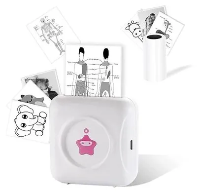 Zdjęcie produktu dla Drukarka termiczna mini bluetooth android ios drukuje zdjęcia naklejki bez