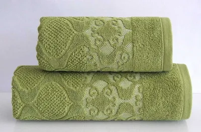 Zdjęcie produktu dla Ręcznik kąpielowy z eleganckim wzorem Lugana 70x130 Zielony