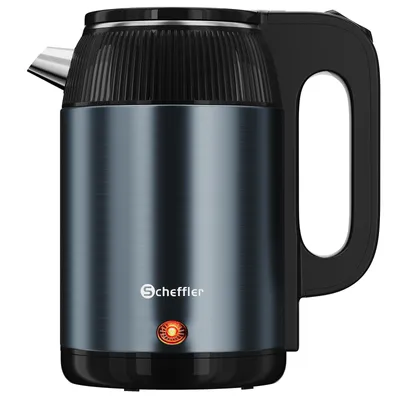 Produktbild von SCHEFFLER Wasserkocher Edelstahl 2,2 Liter Elektrischer Wasserkocher 1500W Teekocher, BPA Frei, Trockengehschutz Auto-Off LED-Anzeigele, Blau