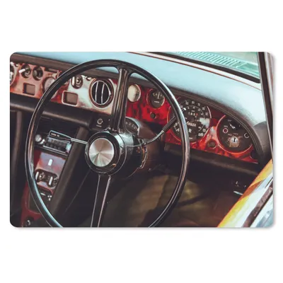 Produktbild von MuchoWow® Schreibtischunterlage Auto - Lenkrad - Armaturenbrett 60x40 cm - XXL Mauspad - Großes Mauspad