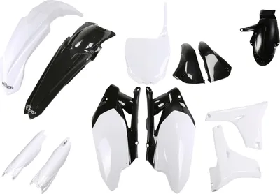 Produktbild von Verkleidungskit UFO PLAST 12-teilig Verkleidungssatz Kunststoff mit Gabelschutz für Yamaha YZ F 450 ccm Bj. 2011 - 2013, Farbe:weiß / schwarz