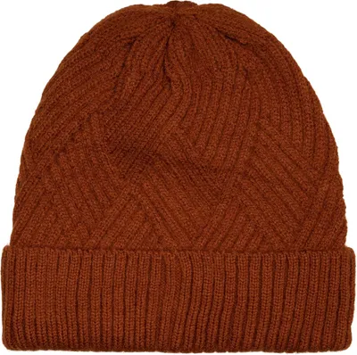 Produktbild von styleBREAKER Damen Beanie Strickmütze Rauten Rippmuster, Cognac