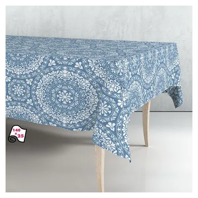 Image de Nappe Caoutchouc Mandala Bleu Design Mandala, Imperméable, Durable - Exma