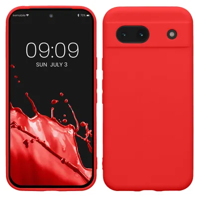 Produktbild von kwmobile Handyhülle für Google Pixel 8a Hülle - weiches Handy Silikon Case - Schutzhülle Cover - Klassisch Rot