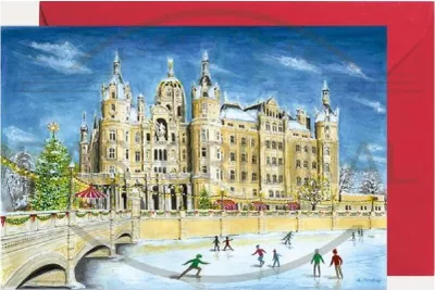 Produktbild von Miniadventskalender Schweriner Schloss Klappkarte mit Umschlag