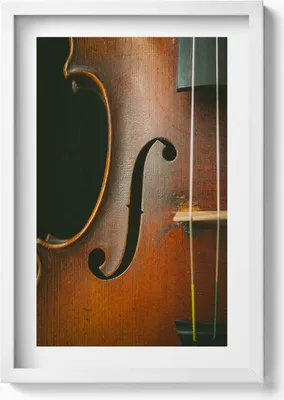 Produktbild von Geigeninstrument– Wandbild mit Rahmen – Gerahmtes Bild  – Wanddekoration – 40x60 cm – Weiß