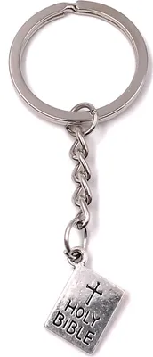 Obrázek produktu pro Onwomania Přívěsek na klíče Bible Book Scripture Metal Pendant Charm