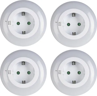 Immagine prodotto di Lampada da presa con 4 LED, 3 colori, luce notturna, lampada da notte, lampada da presa, illuminazione