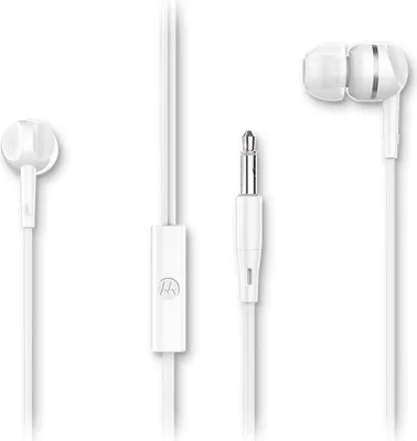 Produktbild von Motorola Sound Earbuds 105 In Ear Kopfhörer mit Kabel - Integriertes Mikrofon - Kristallklarer Klang - inkl. 6 Silikon-Ohrpolster - Weiß
