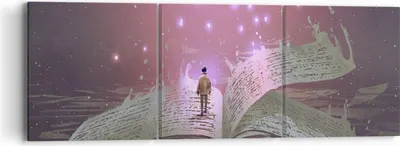 Produktbild von Bild auf Leinwand - Leinwandbild - Fantasy Buch - 90x30cm - Wand Bild - Wanddeko - Wandbilder - Leinwanddruck - Bilder - Kunstdruck - Wanddekoration - Leinwand bilder - Wandkunst - CA90x30-4010