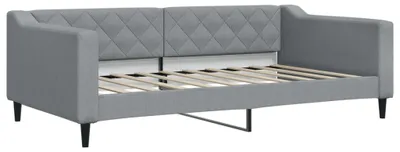 Image de Canapé-lit gris clair 100 x 190 cm, tissu