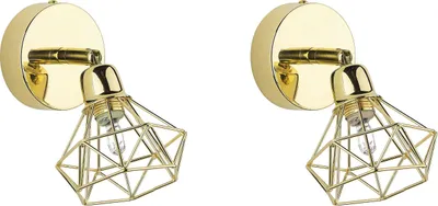 Obrázek produktu pro BELIANI Nástěnná lampa zlatá kovová 16 cm prolamované geometrické nastavitelné stínítka moderní