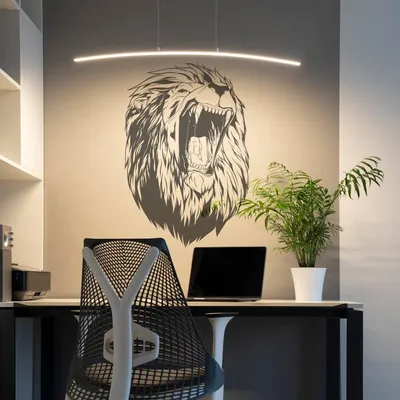 Productafbeelding van Decords Wanddecoratie – Majestueuze leeuwenkop, 107 x 160 cm