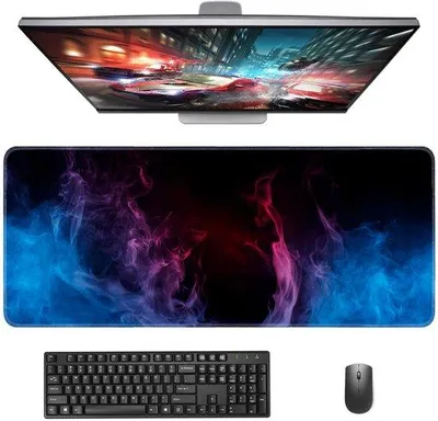 Productafbeelding van Ibenzoa® XXL Gaming- en bureaumuispad, 90 x 40 cm – extra groot, antislip rubberen onderkant, afgewerkte randen en levendige print