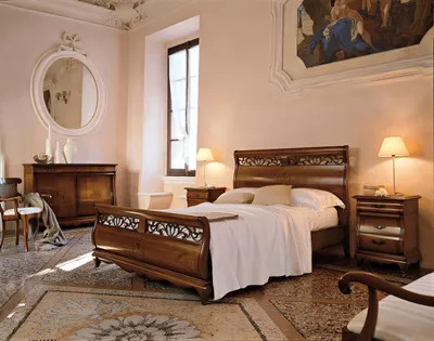 Produktbild von Schlafzimmermöbel Set 4tlg. Bett 2 Nachttische Kommode Massivholz Design Möbel