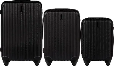 Produktbild von WINGS EGRET TR058 Kofferset 3-teilig: Kabinengröße, Mittel, Groß, Schwarz