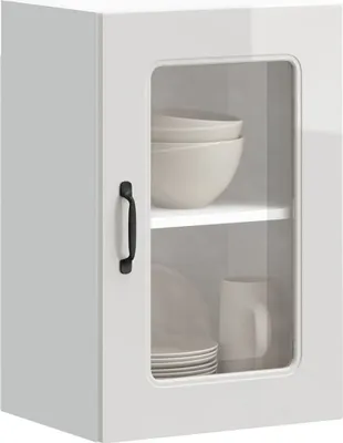 Produktbild von "2026 Promotion" Küchen-Hängeschrank - mit Stauraum - mit Glastür Kalmar Hochglanz-Weiß Holzwerkstoff - Mehrzweckschrank CC31282