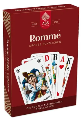 Produktbild von Kartenspiel Rommé – Große Ecken – 2 x 55 Karten – Französisches Muster – Für Rommé, Canasta und Bridge