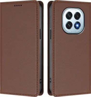 Immagine prodotto di Custodia in pelle per Oppo F29, custodia magnetica in Finto cuoio con supporto Marrone