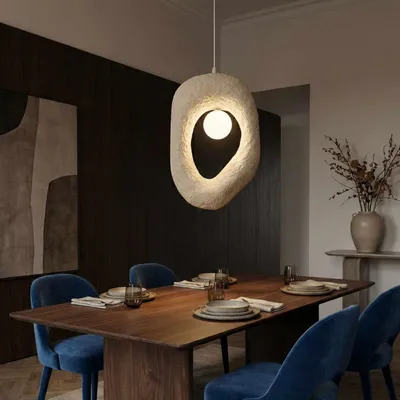 Produktbild von Opviq, Elegante Pendelleuchte mit Metallkörper, Ecru, 12 x 30 x 50 cm | Höhenverstellbar von 50 bis 110 cm | 1 x E27 Max 40 W | Modernes Design für stilvolle Räume.