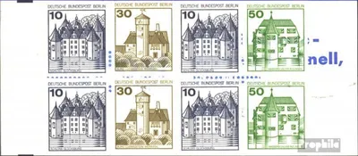 Produktbild von Briefmarken Berlin (West) 1980 Mi MH11i mit Zählbalken (kompl.Ausg.) postfrisch Burgen und Schlösser