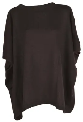 Produktbild von styleBREAKER Damen Feinstrick Poncho aus italienischer Herstellung mit Oversize Schnitt | Kurzarm Cape mit weitem Rundhals und softem Material | pflegeleicht & vielseitig