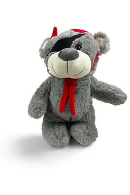 Produktbild von Plüschtier Teddybär 32 cm Grau als Pirat – Kuscheltier aus weichem Plüsch