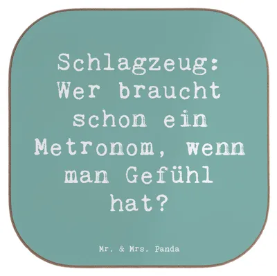 Produktbild von Mr. & Mrs. Panda Untersetzer für Gläser Spruch Schlagzeug Gefühl - Meeresbrise - Geschenk, Musiker, Band, Beats, Musik, Lernen, Schlagzeuger, Coaster, Tassenuntersetzer