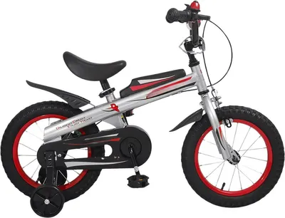 Produktbild von Kinderfahrrad 40 cm – Für Kinder von 2–4 Jahren – Mit Stützrädern & Klingel & Handbremse – Silber