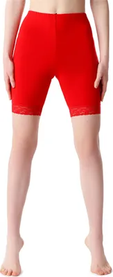 Image de Leggings courts pour femme Bellivalini en viscose avec dentelle BLV50-216 (rouge, XXL)