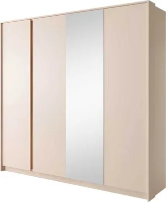 Image de Armoire à portes battantes Dast 223 x 55 x 210 cm, beige, 4 portes