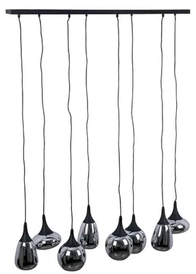 Produktbild von Hängeleuchte, Metall schwarz, Glas chrom bedampft, H 150 cm