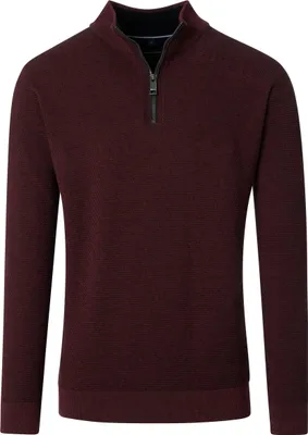 Produktbild von CASAMODA Herren Strick-Troyer Zipper Regular Baumwolle Rot XXL