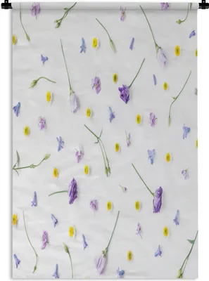 Produktbild von MuchoWow® Wandteppich Wandbehang Blumen - Pastell - Vintage 90x135 cm Tapisserie Dekoration Wandtuch - Baumwolle - Wandskulptur