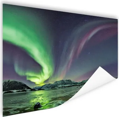 Produktbild von MuchoWow® Poster Nordlichter - Eis - Lila - Grün 60x40 cm - Schlafzimmerdekoration