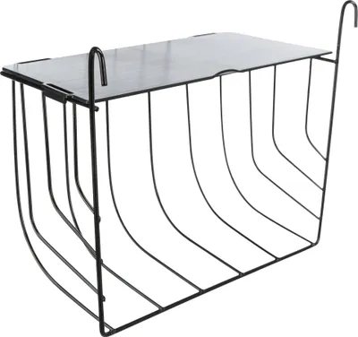 Produktbild von TRIXIE Heuraufe zum Einhängen, mit Deckel, Metall, 25 x 18 x 12 cm, schwarz