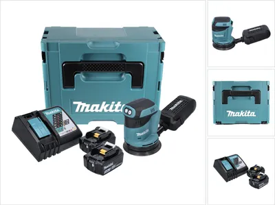 Immagine prodotto di Makita DBO 180 RFJ Levigatrice orbitale a batteria 18V + 2x Batterie 3,0Ah + Caricabatterie + Valigetta Makpac