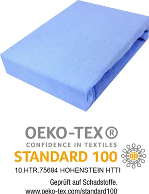 Produktbild von Spannbettlaken Frottee Spannbetttuch mit Gummizug Bettlaken Laken 160x200 cm Himmelblau