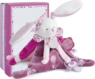 Immagine prodotto di Set regalo Doudou - Giocattolo con portaciuccio coniglio 17 cm