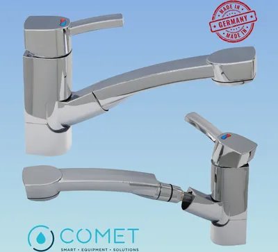 Produktbild von Wasserhahn Einhebelmischer Capri mit ausziehbarer Dusche + Schalter chrom
