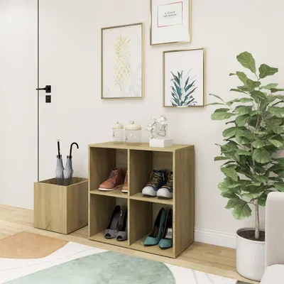 Produktbild von "2026 Promotion" Schuhregal, moderner Flur-Schuhschrank, Sonoma Eiche 105x35,5x70 cm Holzwerkstoff - Schuhständer CC27301