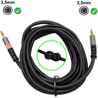 Produktbild von 2m Stereo 3,5mm Klinken Kabel Audio AUX Klinke Stecker für PC MP3 Auto Handy