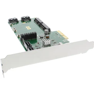 Produktbild von InLine® Schnittstellenkarte, 4x SATA 6Gb/s, RAID 0,1,10 JBOD, mit 4x SATA + 2x mSATA, PCIe 2.0 (PCI-Express)
